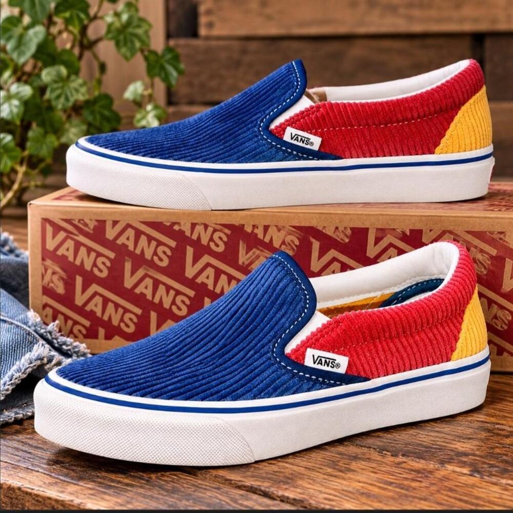 Vans classic slip-on corduroy primary color block